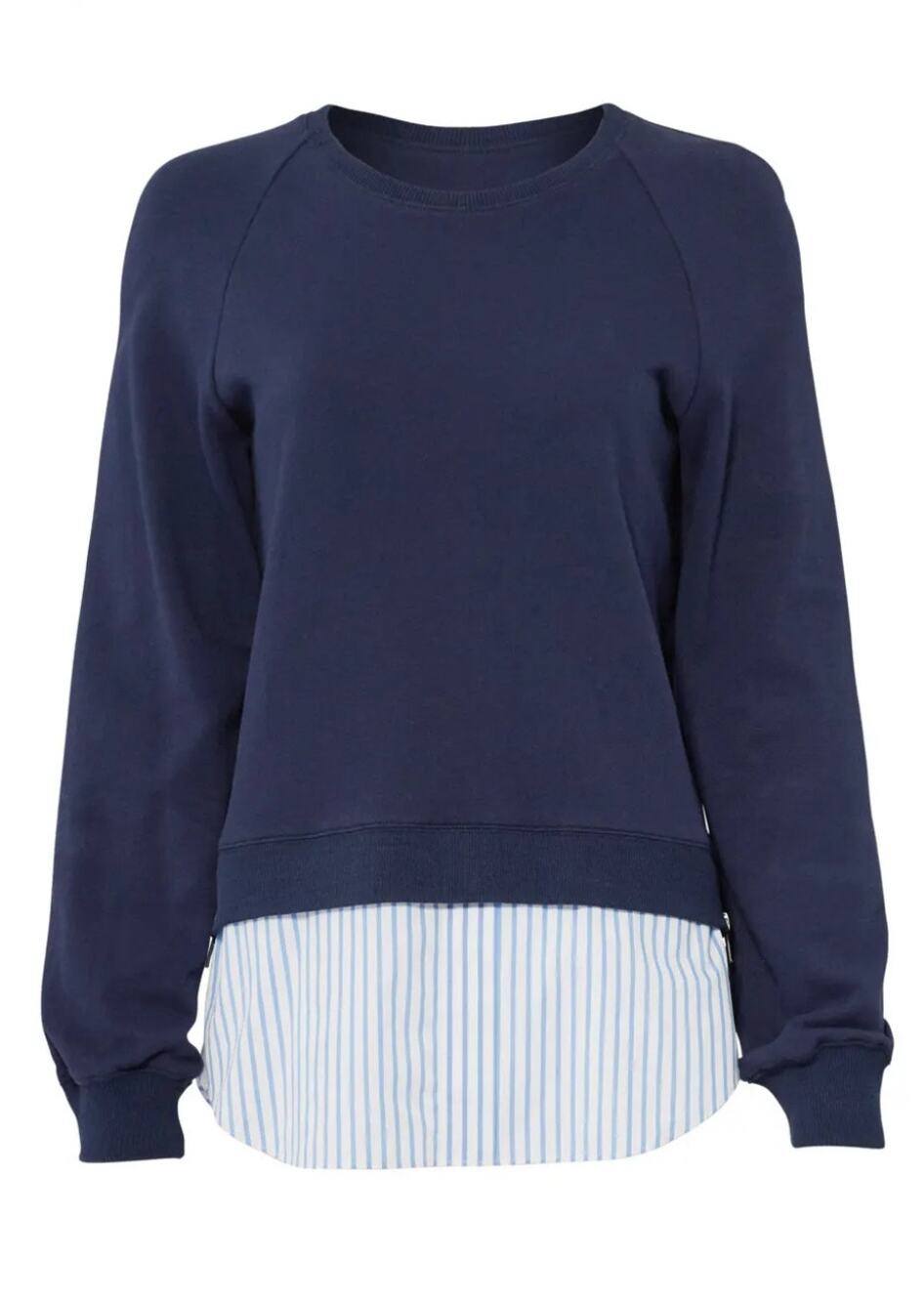 Derek Lam 10 Crosby Sweatshirt Midnight Hem 100% Cotton